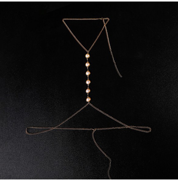 MizzZee - LuxePearl Adjustable Body Chain (Gold)